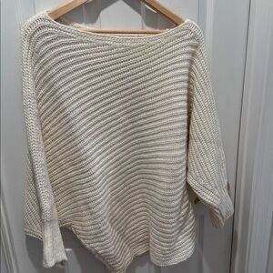 Off the shoulder unique Topshop Ivory Knit Sweater